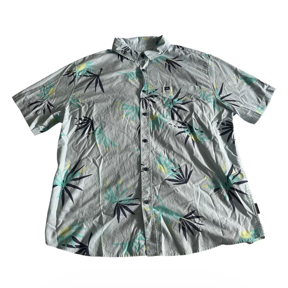 Quicksilver Edition Hawaiian Shirt Men XXL Aloha Tropical Button Up Short Sleeve